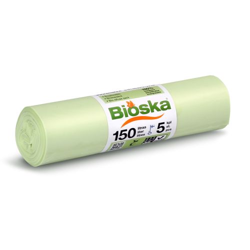 Bioska Biojätesäkki 150 Litraa, 5kpl/rulla yrityksille