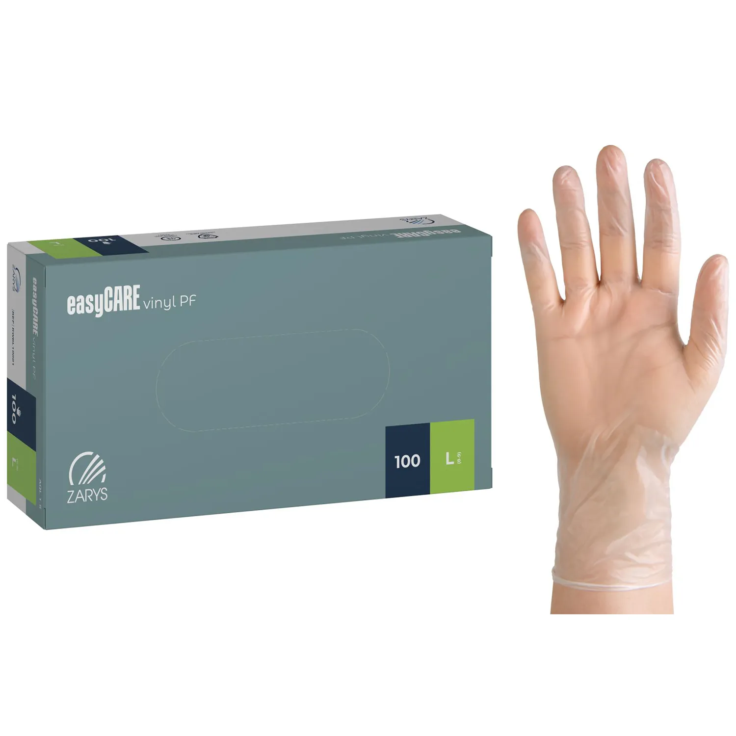 easyCARE vinyylikäsine puuteriton 100 kpl yrityksille
