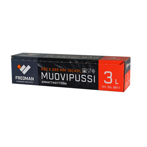Fredman muovipussi 3 L 100 kpl yrityksille