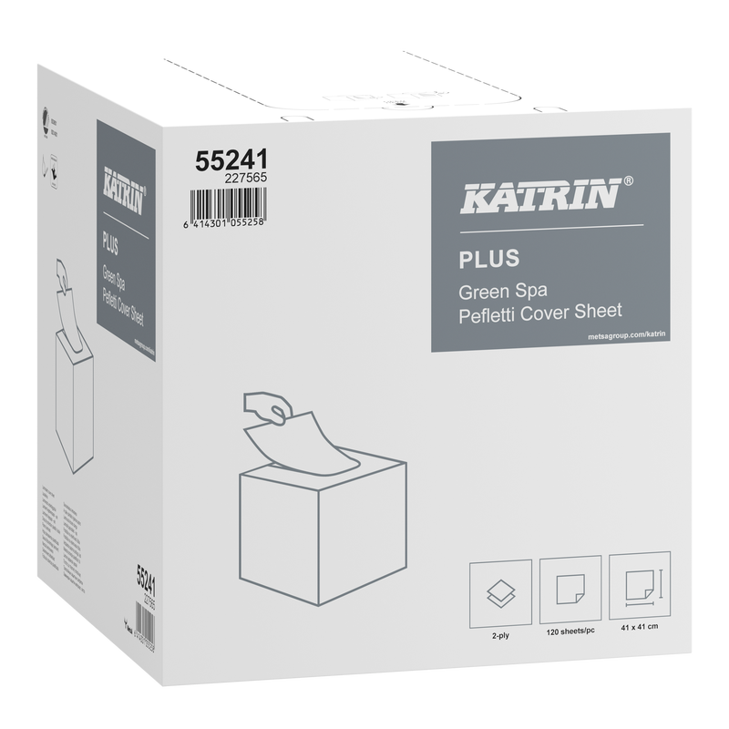 Katrin Plus Green Spa pefletti laudeliina valkoinen, 120kpl yrityksille