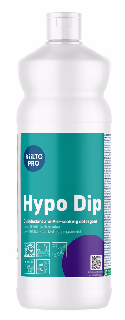 Kiilto Pro Hypo Dip astioiden liotus- ja desinfiointiaine 1 L – 63237 yrityksille