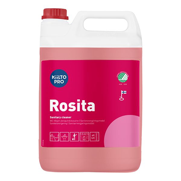 Kiilto Pro Rosita saniteettitilojen puhdistusaine vadelma 5L yrityksille