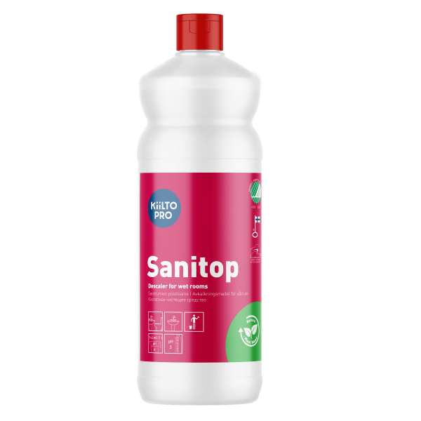 Kiilto Pro Sanitop hajustamaton saostumien poistoaine 1 L yrityksille