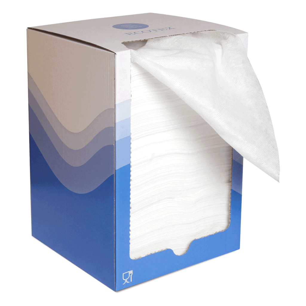 Kuituliina Box yleispyyhe valkoinen 40 × 40 cm 150 kpl yrityksille