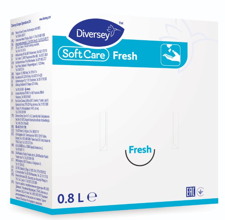 Soft Care Fresh H1 käsienpesuneste 6 x 800 ml yrityksille