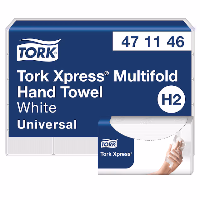 Tork H2 Xpress® Multifold Universal Soft käsipyyhe 2-krs valkoinen 3800 ark - 471146 yrityksille