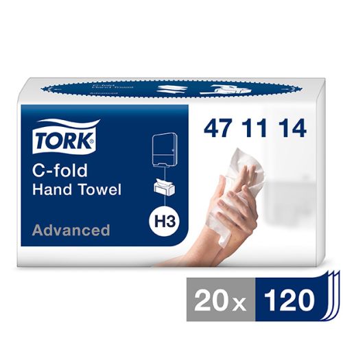 Tork H3 Advanced C-taitto käsipyyhe 2-krs valkoinen 2400 ark - 471114 yrityksille