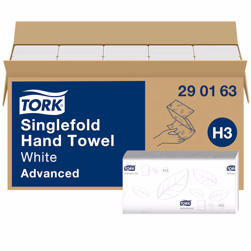 Tork H3 Soft Singlefold käsipyyhe 2-krs, 3750 arkkia / 15 pakettia - 290163 yrityksille