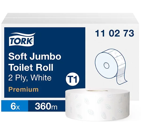 Tork T1 Premium Soft Jumbo WC-paperi 2-krs valkoinen 360 m 6 rullaa yrityksille