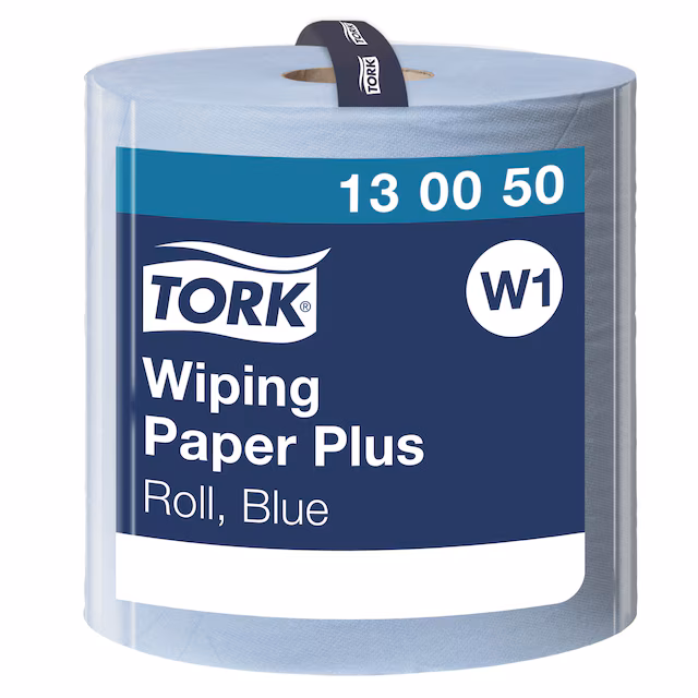 Tork W1 Plus 420 teollisuuspaperipyyhe 2-krs sininen 37 cm × 510 m – 130050 yrityksille